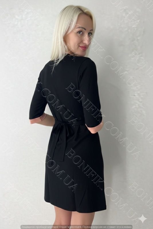 Жіночий халат з поясом із колекції "Black Rose" (60049)