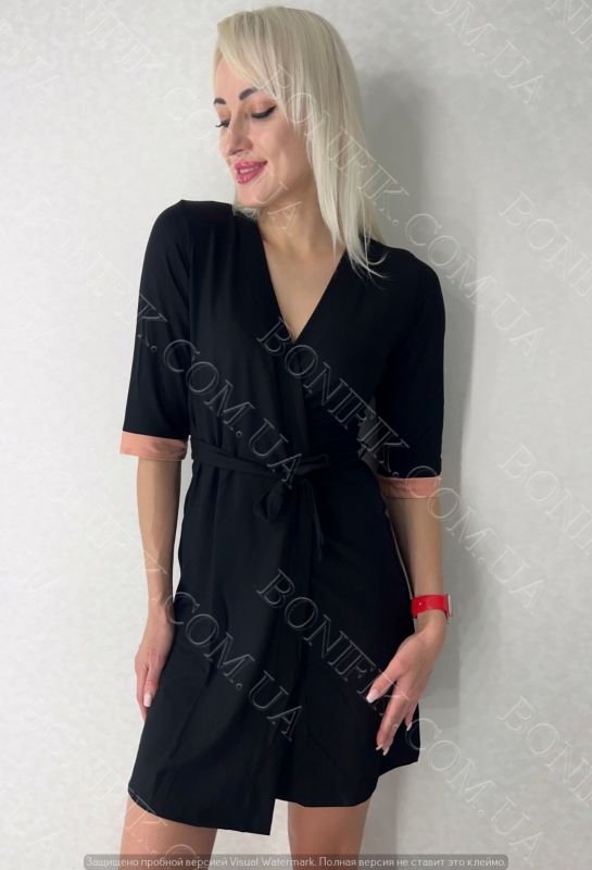 Жіночий халат з поясом із колекції "Black Rose" (60049)