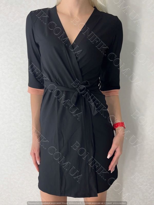 Жіночий халат з поясом із колекції "Black Rose" (60049)