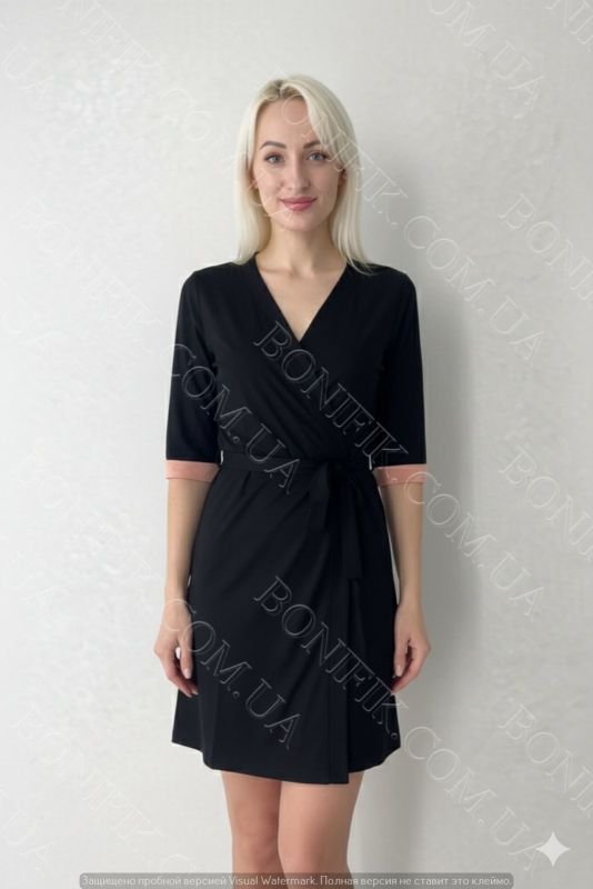 Жіночий халат з поясом із колекції "Black Rose" (60049)