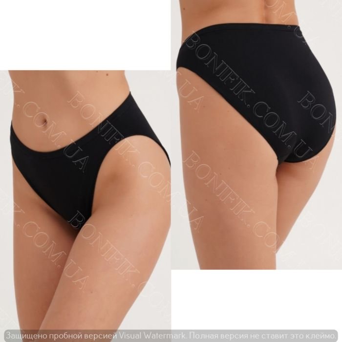 Женские трусы слип бесшовные чёрные "Hi-Leg Briefs"