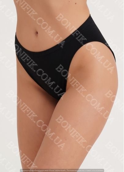 Женские трусы слип бесшовные чёрные "Hi-Leg Briefs"