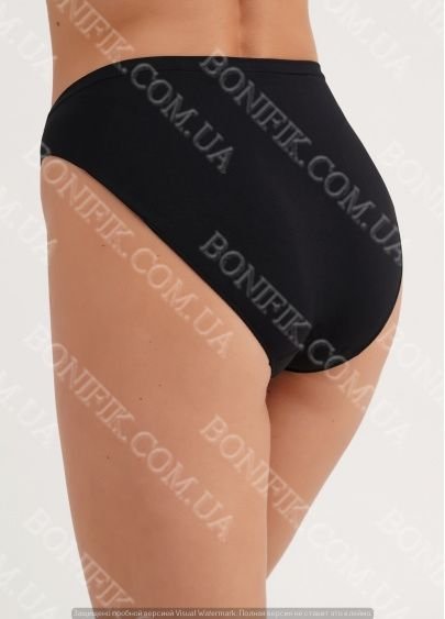 Женские трусы слип бесшовные чёрные "Hi-Leg Briefs"
