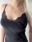 Женская чорная бельевая майка с кружевом TM "ELLEN"